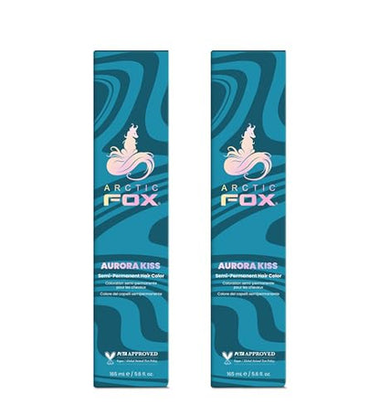 Arctic Fox Semi-Permanent Hair Dye, Aurora Kiss Blue, Vegan & Cruelty-Free, Ammonia-Free, Conditioning Formula, Vibrant Color for All Hair Types, 5.6 Fl Oz (Pack of 2)