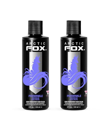 Arctic Fox Semi-Permanent Hair Dye, Vegan & Cruelty-Free, Pastel Blue Periwinkle, Ammonia-Free, Conditioning Color, For All Hair Types, 8 Fl Oz (Pack of 2)