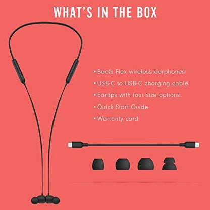 Beats Flex Wireless Earbuds - Apple W1 Headphone Chip, Magnetic Earphones, Class 1 Bluetooth, 12 Hours of Listening Time, Built-in Microphone - Black