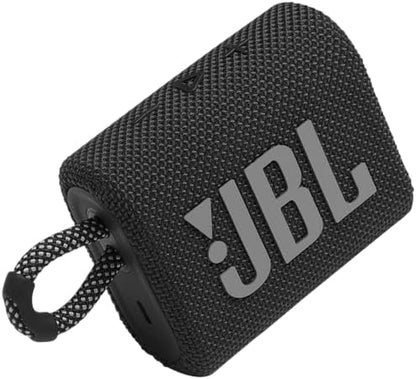 JBL Go 3 - Portable Mini Bluetooth Speaker, big audio and punchy bass, IP67 waterproof and dustproof, 5 hours of playtime, speaker for home, outdoor and travel (Black)