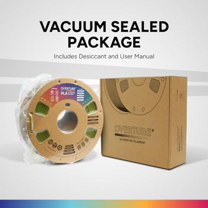 OVERTURE PLA Filament 1.75mm, Neatly Wound 3D Printer Filament 1kg Spool (2.2lbs), Dimensional Accuracy +/- 0.02 mm, Fit Most FDM 3D Printers (Olive Green)