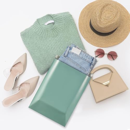 Metronic Poly Mailers 14.5X19 500Pack, Strong Adhesive Shipping Envelopes for Clothing, Waterproof Shipping Bags for Small Businesses, Flexible Mailers Poly Bags, Grayed Jade Green