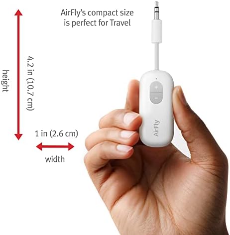 Twelve South AirFly SE | Bluetooth Wireless Audio Transmitter Adapter for AirPods/Headphones, 20+ Hr Battery, Works with 3.5mm aux Jacks on Airplanes, TVs, Gym Equipment, and Travel