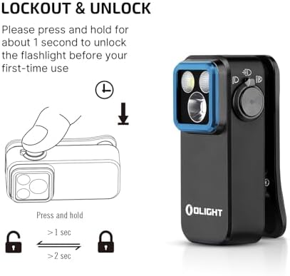 OLIGHT Oclip Pro EDC Flashlight Clip-on Light, Rechargeable 500 Lumens with Three Lighting Solutions Type-C Charging, Magnetic Flash Lights for Signaling, Cycling, Outdoor or Indoor Use(Black)