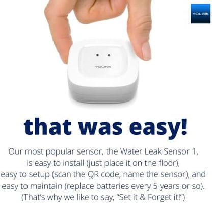 YoLink Smart Home Starter Kit: Hub & Water Leak Sensor 4-Pack, SMS/Text, Email & Push Notifications, LoRa Up to 1/4 Mile Open-Air Range, w/Alexa, IFTTT, Home Assistant