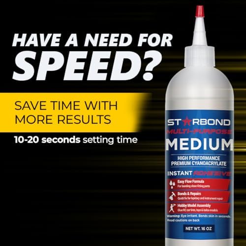 Premium Grade Cyanoacrylate (CA) Super Glue by Starbond - 16 oz. Complete Refill KIT (453g) - with Extra Bottles, Caps, and Microtips - for Woodturning, Pen Turning, Hobby, Lapidary, Acrylic Nails