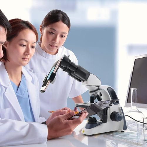 SWIFT SW380B Binocular Compound Microscope,40X-2500X with 1.3MP Camera,100pcs Microscope Slides,Microscope Kit for Students School Lab