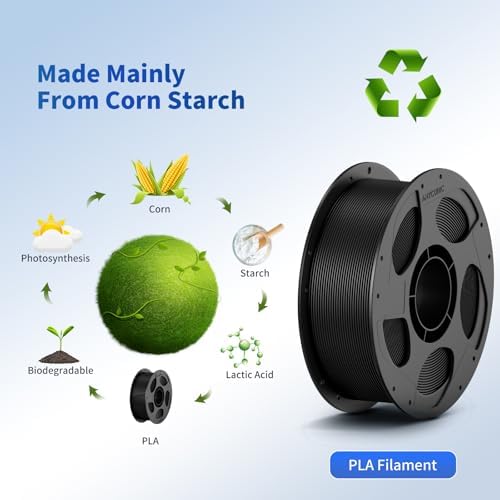 ANYCUBIC PLA Filament 1.75mm Bundle, 3D Printing PLA Filament 1.75mm Dimensional Accuracy +/- 0.02mm, 1KG Spool (2.2 lbs), 2KG Texture Gray+Black