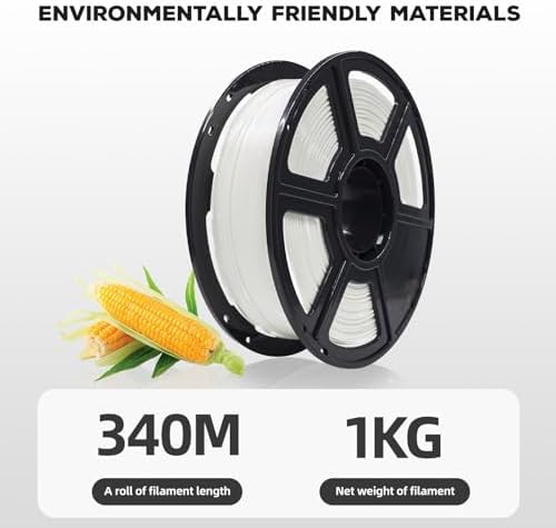 FLASHFORGE PLA Filament 1.75mm, 3D Printer Filament 1kg (2.2lbs) Spool, Dimensional Accuracy +/- 0.02mm, 3D Printing Filament Easy to Use and Fits for Most FDM 3D Printers (White)