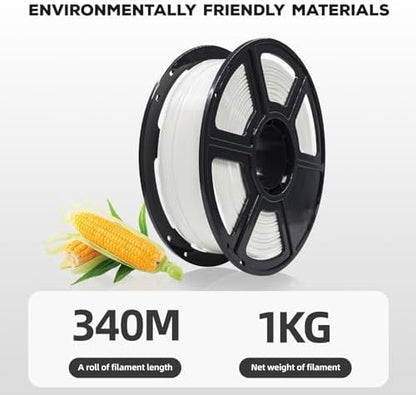 FLASHFORGE PLA Filament 1.75mm, 3D Printer Filament 1kg (2.2lbs) Spool, Dimensional Accuracy +/- 0.02mm, 3D Printing Filament Easy to Use and Fits for Most FDM 3D Printers (White)