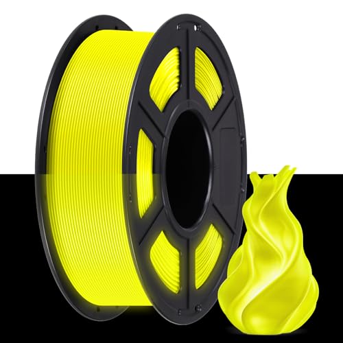 ANYCUBIC PLA 3D Printer Filament, Glow in The Dark, 3D Printing PLA Filament 1.75mm Dimensional Accuracy +/- 0.02mm, 1KG Spool (2.2 lbs), Yellow PLA, Glow Yellow