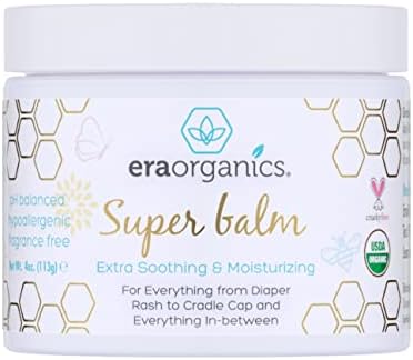 Era Organics Healing Ointment for Babies - USDA Certified Organic Natural Moisturizer Gentle on Sensitive Skin Prone To Baby Eczema, Cradle Cap (Infant Seborrheic Dermatitis), Rashes, Hives 4oz
