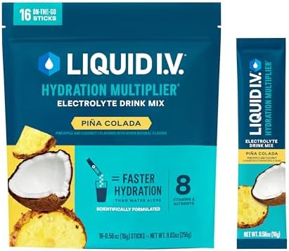 Liquid I.V.® Hydration Multiplier - Pina Colada | Electrolyte Powder Drink Mix | 1 Pack (16 Servings)