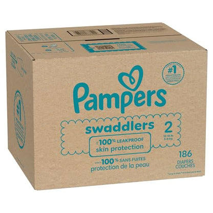 Pampers Baby Diapers - Swaddlers - Size 2, 186 Count, Ultra Absorbent Disposable Infant Diaper