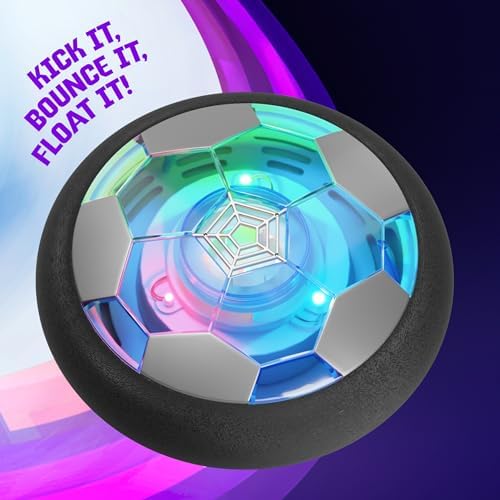 Hover Soccer Ball for Kids - Boy Birthday Gifts - Indoor Toy Games Gift for Boys Age 6, 7, 8, 9, 10, 11, 12 Year Old - Light-Up Toys Game for Kid - 6-8, 8-12 - Gift for 8 Year Olds (Single)
