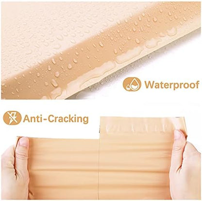 Metronic Poly Mailers 14.5x19 100 Pcs | Medium Size Shipping Bags for Clothes | Large Poly Mailer Bags, Shipping Envelopes, Mailing Bags for Small Business, Strong Adhensive Poly Bags Champagne