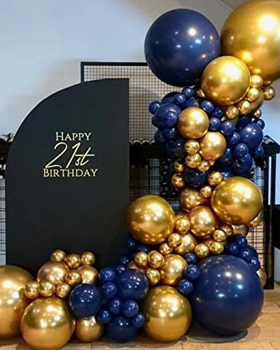 Bezente Metallic Gold Giant Balloons 36 Inch - 8 Pack Jumbo Chrome Gold Balloons Large Round Gold Latex Balloons for Photo Shoot Wedding Bridal Shower Graduation Birthday Christmas Party Decorations