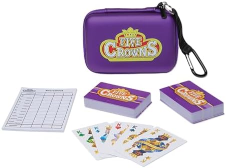 Five Crowns Travel Case Bundle, Cards, Scorecard Included – Card Game for Kids and Adults, Family Game Night, The Game isn’t Over Until the Kings Go Wild!, 5 Suited Rummy Style Card Game, Ages 8+