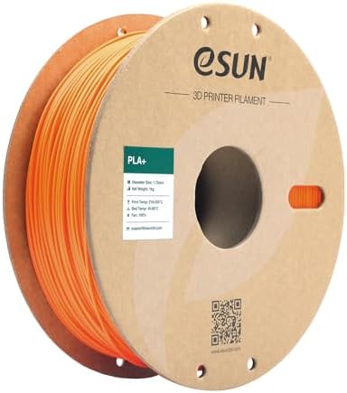 eSUN PLA+ Filament 1.75mm, 3D Printer Filament PLA Plus, Dimensional Accuracy +/- 0.03mm, 1KG Spool (2.2 LBS) 3D Printing Filament for 3D Printers, Orange
