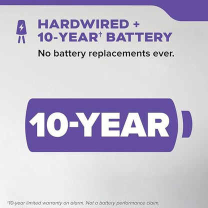 Kidde Hardwired Smoke & Carbon Monoxide Detector, 10-Year Battery Backup, Voice Alerts, Interconnectable LED Warning Light Indicators, 2 Pack