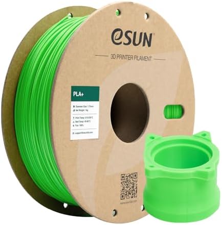 eSUN PLA+ Filament 1.75mm, 3D Printer Filament PLA Plus, Dimensional Accuracy +/- 0.03mm, 1KG Spool (2.2 LBS) 3D Printing Filament for 3D Printers, Peak Green