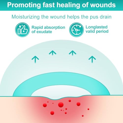 Dimora Hydrocolloid Dressing 4" x 4" for Wound Care, 10 Pack Large Patch Bandages with Self-Adhesive for Bedsore, Burn, Blister, Acne Care, Super Absorbent for Fast Healing