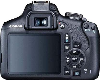 Canon EOS 2000D / Rebel T7 DSLR Camera w/EF-S 18-55mm f/3.5-5.6 Lens 3 Lens Kit: 128GB Memory + Wide Angle + Telephoto + Flash