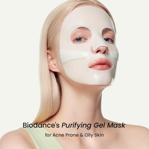 BIODANCE Refreshing Sea kelp Real Deep Mask, Overnight Hydrogel Mask, Calming, Oil & Sebum Control, Blemish Care 1.19oz(34g) x 4ea