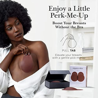 Nippies Nipple Covers for Women - Sticky Adhesive Silicone Pasties - Reusable Pasty Nipple Cover with Travel Box