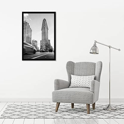 Americanflat 24x36 Poster Frame with Polished Plexiglass - Streamline Collection - Thin Border Picture Frame for Wall Display - Hanging Hardware Included - Black