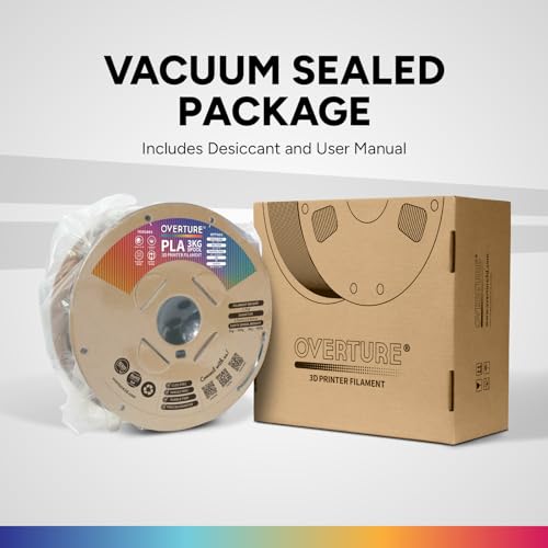 OVERTURE PLA Filament 1.75mm, Neatly Wound 3D Printer Filament 3kg Spool (6.6lbs), Dimensional Accuracy +/- 0.02 mm, Fit Most FDM 3D Printers (Black 3KG-1 Pack)