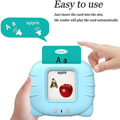 Talking Cards for Toddlers, Speech Therapy Toys Autism Toys, ABC 123 Sight Words Etc, Educational Learning Interactive Toys with Giftable Package (510-blue (New ABC+123+ 3 Songs))