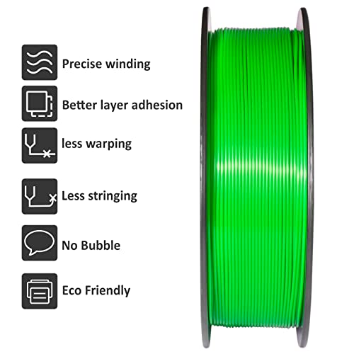 Geeetech Green PLA Filament 1.75mm, PLA 3D Printer Filament 1kg Spool(2.2lbs) Dimensional Accuracy +/- 0.02 mm, 3D Printing Filament Fits for Most FDM 3D Printers
