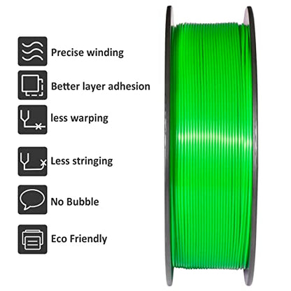 Geeetech Green PLA Filament 1.75mm, PLA 3D Printer Filament 1kg Spool(2.2lbs) Dimensional Accuracy +/- 0.02 mm, 3D Printing Filament Fits for Most FDM 3D Printers