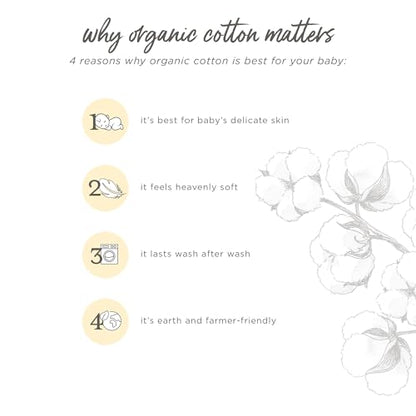 Burt's Bees Baby Infant Burp Cloths, 100% Organic Cotton Extra Absorbent Soft Fabric Drool Cloths, 5-Pack Newborn Must-Have Essential Large Burping Cloths, One Size 17 x 11.75 Inches