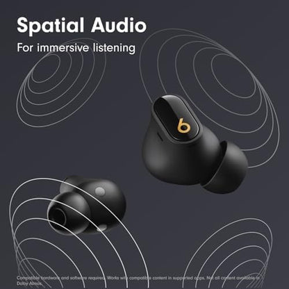 Beats Studio Buds + | True Wireless Noise Cancelling Earbuds, Enhanced Apple & Android Compatibility, Built-in Microphone, Sweat Resistant Bluetooth Headphones, Spatial Audio - Black/Gold