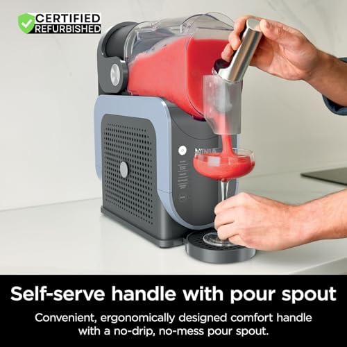 Ninja FS301 Professional Maker with RapidChill Technology, 88 oz Drink & Slushie Machine, 5 Preset Programs, Frozen Margaritas, Frappés, and More, Premium Accents, Black (Renewed)