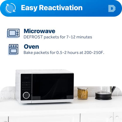 Dry & Dry Silica Gel Packets Desiccants - Rechargeable Silica Gel Packs, Silica Gel Packets, Desiccants Packets - White - 200 Packets (2 Gram)