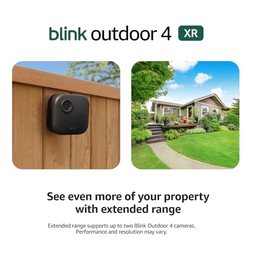 Blink Outdoor 4 XR (newest model) – two-year battery wireless camera with 4x security coverage, 1000 ft open-air range or 400 ft with typical use — 4 camera system