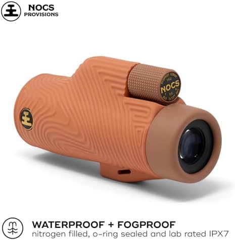 Nocs Provisions Field Tube 10x32 Waterproof Monocular, 10X Magnification Telescope, Bak4 Prism, Wide Field of View for Bird Watching, Backpacking & Wildlife Viewing - Paydirt Brown