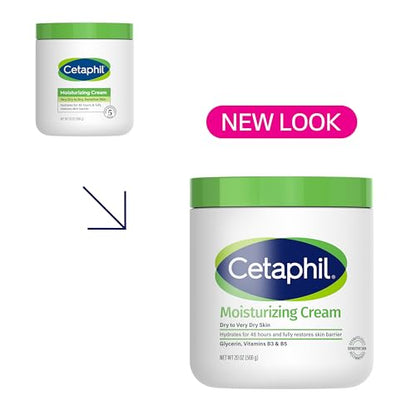 Cetaphil Face & Body Moisturizer, Hydrating Moisturizing Cream for Dry to Very Dry, Sensitive Skin, NEW 20 oz, Fragrance Free, Non-Comedogenic, Non-Greasy (Packaging May Vary)