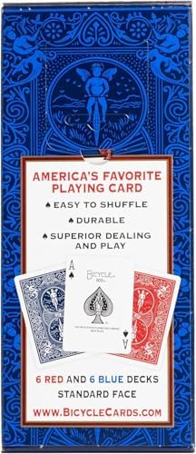 Bicycle Standard Playing Cards, Poker Size, 12 Pack