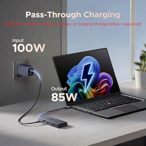 UGREEN Revodok Pro 7 in 1 Docking Station Dual Monitor, USB C Hub Dual 4K@60Hz HDMI Display, 10Gbps USB-A/C Data Ports, 100W PD, Aluminum Laptop Docking Station for HP, Thinkpad, Dell and More