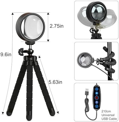 Sunset Lamp Projector Multicolor Changing LED Projection Lamp,Switch Button and APP Control 360 Degree Rotation Sunlight Lamp for Bedroom, Photography, Party, Tiktok Live, Room Decor