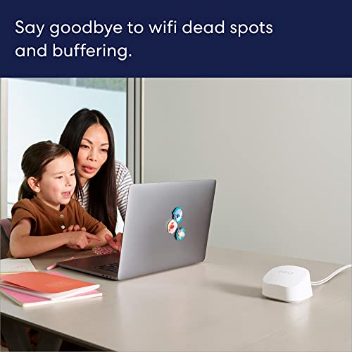 Amazon eero 6+ mesh wifi system - Supports internet plans up to a Gigabit, Coverage up to 3,000 sq. ft., Connect 75+ devices, 2-pack