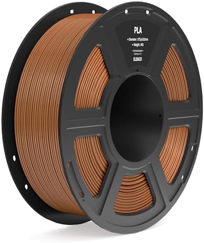 ELEGOO PLA Filament 1.75mm Brown 1KG, 3D Printer Filament Dimensional Accuracy +/- 0.02mm, 1kg Spool(2.2lbs) Fit Most FDM 3D Printers
