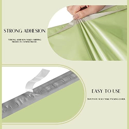 Metronic Poly Mailers 14.5X19 100PC, Strong Adhesive Shipping Bags for Clothing, Waterproof and Tear-Proof Shipping Envelopes, Packaging Bags Mailers Poly Bags, Avocado Green