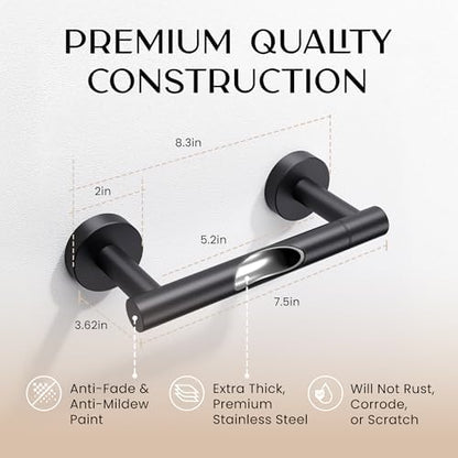 Day Moon™ (2 Pack) Matte Black Toilet Paper Holder - Black Toilet Paper Holder Wall Mount