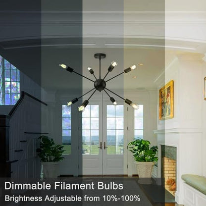 TJOY 12 Pack A19 Vintage LED Edison Bulbs, Dimmable, 60W Equivalent, High Brightness 2700K Warm White, 7W E26 Standard Base, 800 Lumens, CRI80+, Clear Glass Filament Bulb for Home, Farmhouse