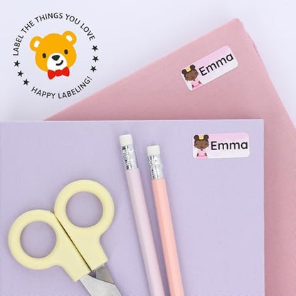 – Personalized Name Labels for Kids (120) – Waterproof & Durable Stickers for Clothing, School & Daycare Items - Fairytale